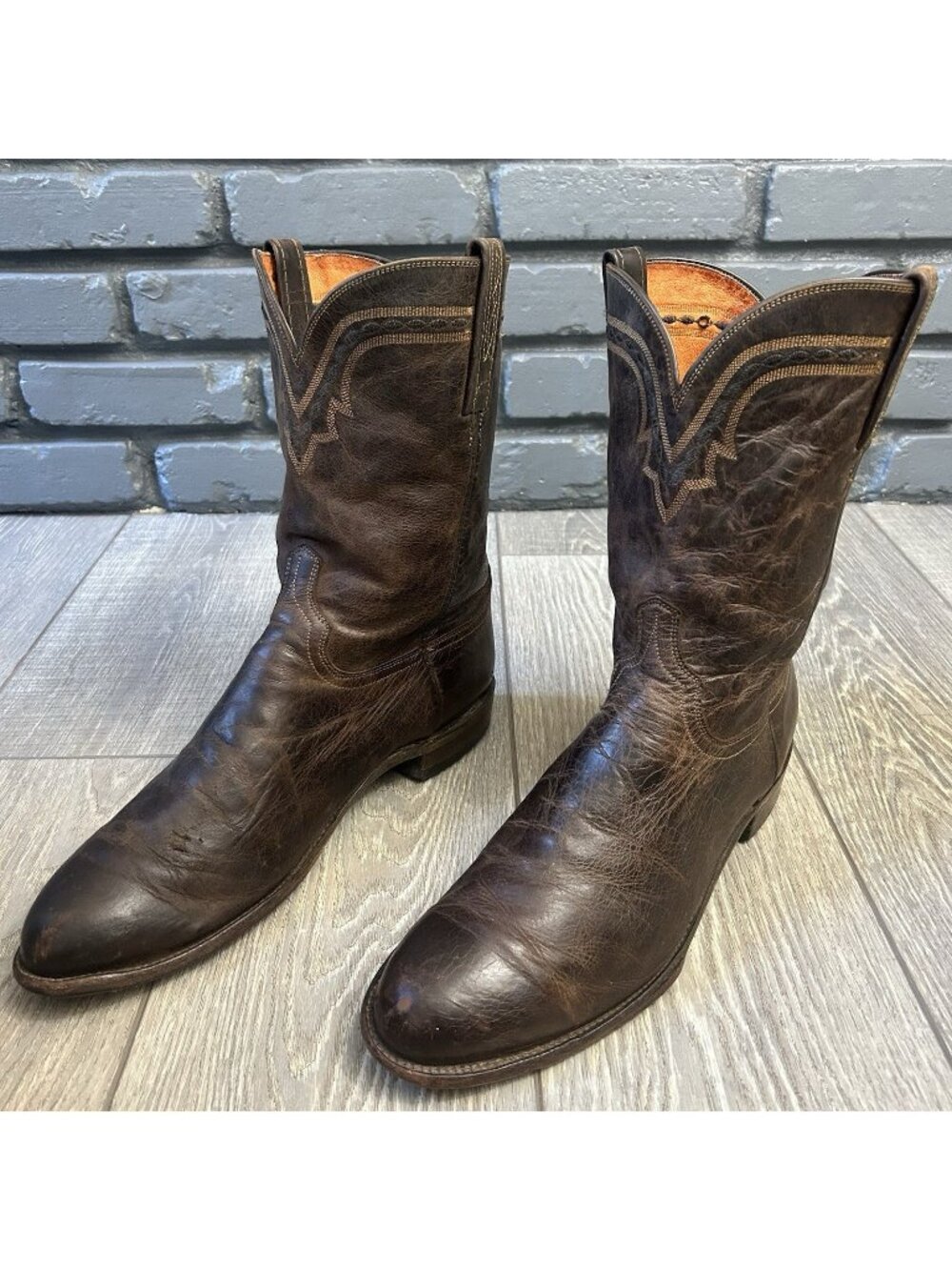 Lucchese 2000 Round Toe T0122C2 Cowboy Boots Mens 13 D